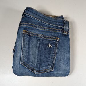 rag & bone Skinny Jeans Womens Size 24 Blue Distressed Jeans